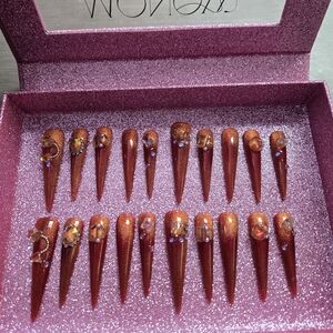 Elegant Bronze Glitter Press-On Nails